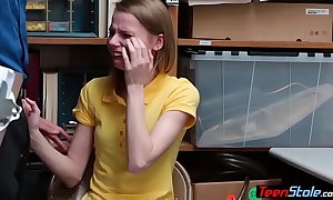 Crying small titted russian legal age teenager thief punish screwed