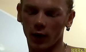 Gay boy moans whilst fucked