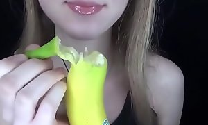 Blonde Girl Sucking Banana