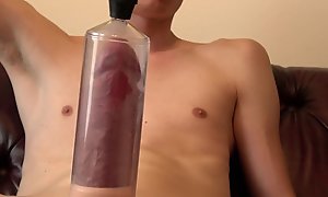 stretching new penis pump huge veiny cock