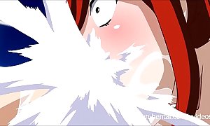 Sapphist tail xxx parody - erza gives a get-up-and-go blowjob