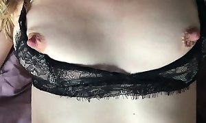 Morning quickie with creampie. Horny russian teen licks her nipples and plays with cum in her pussy!