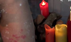 Daddy play with twink - CANDLE WAX PLAY