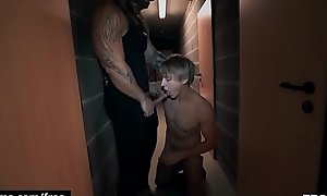 Tall Blond Dude Gets Robbed Fucked Hard Bareback Anal In The Basement - BROMO