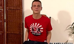 British young Jay O jerking off his wood hard cock and cums