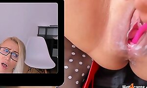 Euro MILF slut with vibrator in pussy is squirting rivers at work / ONLINE NOW on katehaven.hot4cams.com