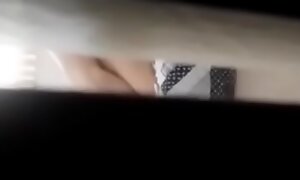 An ex Tinder girlfriend in DC moaning while doggy fucking her ex in her bed while I hide and watch from the closet - epic anal orgasm at the end