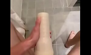 EDGED COCK CUMS HARD AFTER FLESHLIGHT PLAY
