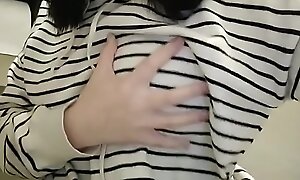 Canada Chinese masturbate touching her small tits