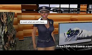 Sexy 3d cartoon cop marauding respecting